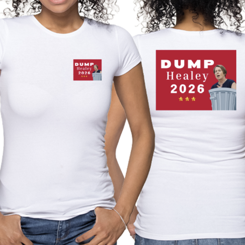 White fitted women's jersey Dump Healey t-shirt